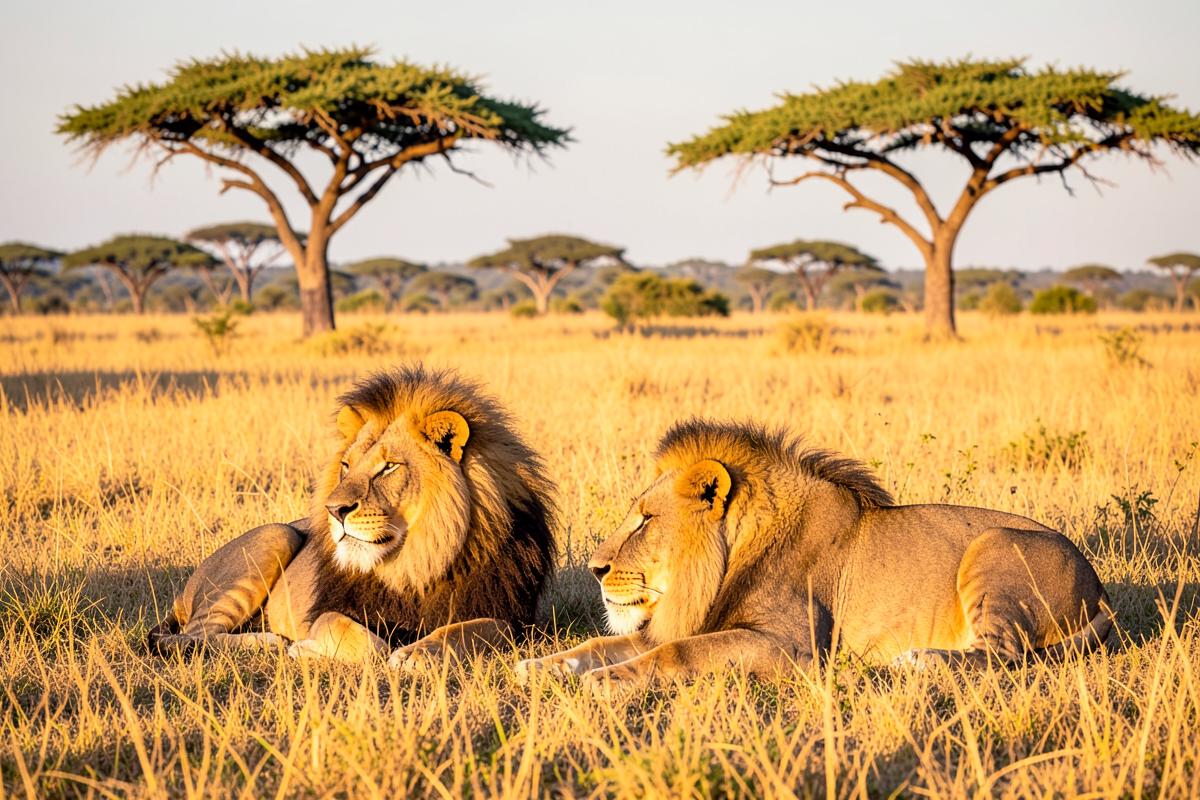 Open Serengeti plains under a wide sky